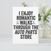 Ik geniet van Romantische loopjes die de automatis Bedankkaart (Staand voorkant)