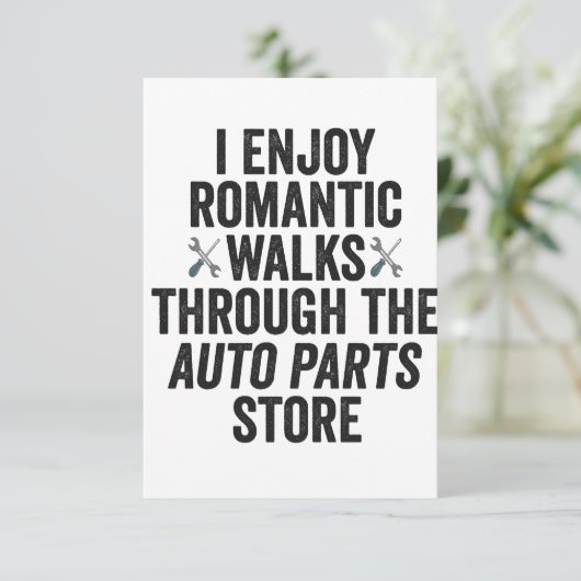 Ik geniet van Romantische loopjes die de automatis Bedankkaart (Staand voorkant)