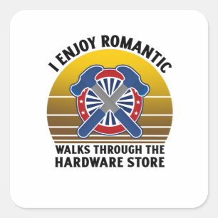 Ik geniet van romantische wandeling door de hardwa vierkante sticker