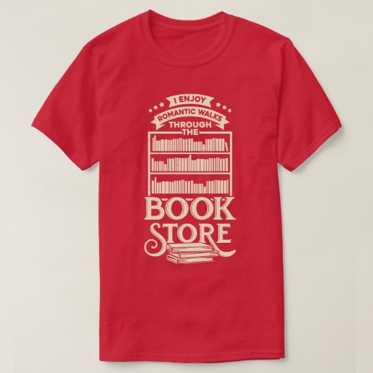 Ik geniet van romantische wandelingen door de boek t-shirt (Design voorkant)