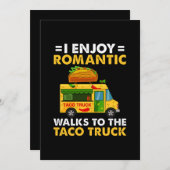 Ik geniet van romantische wandelingen naar de Taco Save The Date (Voorkant / Achterkant)