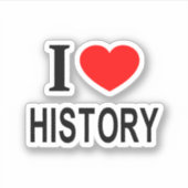 IK ❤️ GESCHIEDENIS IK HOU VAN GESCHIEDENIS IK HART STICKER (Voorkant)