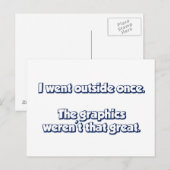 Ik ging één keer buiten.  Grafische kaart was niet (Voorkant / Achterkant)