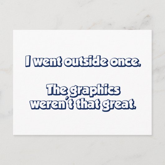 Ik ging één keer buiten.  Grafische kaart was niet (Voorkant)