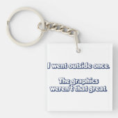 Ik ging één keer buiten.  Grafische kaart was niet Sleutelhanger (Voorkant)