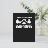 Ik ging één keer naar buiten, de graphics waren ni briefkaart (Staand voorkant)