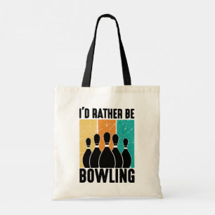 "Ik ging liever bowlen" Retro Zonsondergang Tote Bag