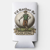 Ik ging liever golfen seltzer blikjeskoeler (Achterkant)
