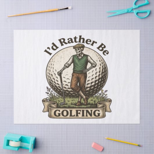 Ik ging liever golfen tissuepapier (Craft)