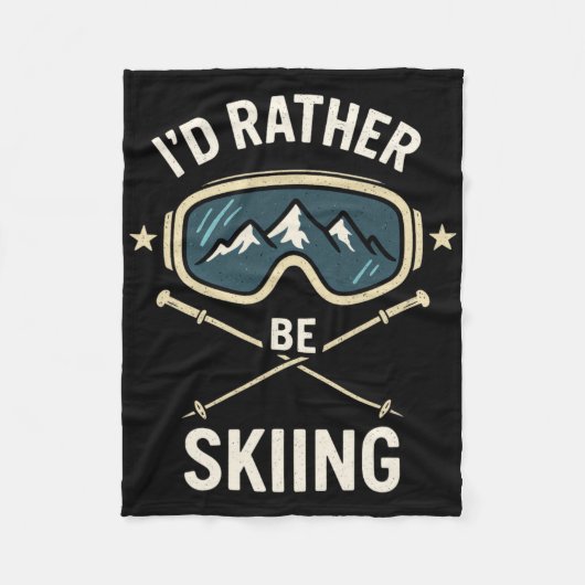 Ik ging liever skiën - Freestyle skireis Fleece Deken (Voorkant)