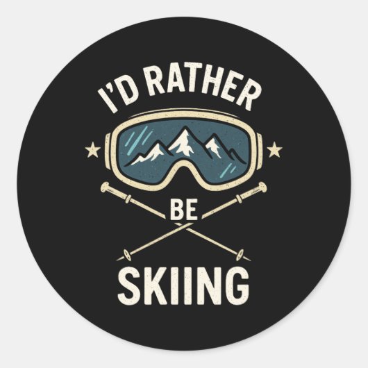Ik ging liever skiën - Freestyle skireis Ronde Sticker (Voorkant)
