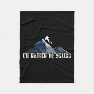 Ik ging liever skiën ski wintersport skiër skiën fleece deken