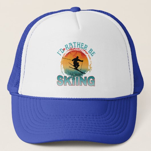 ik ging liever skien trucker pet (Voorkant)