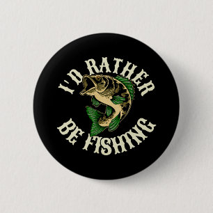 Ik ging liever vissen Grappig Ronde Button 5,7 Cm