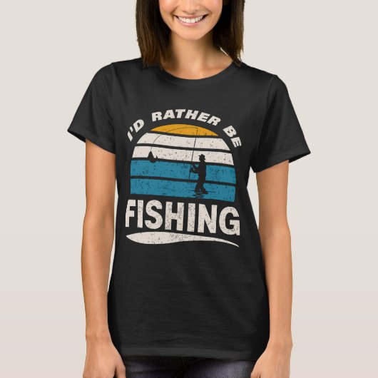 Ik ging liever vissen t-shirt (Voorkant)