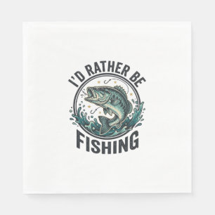 Ik ging liever vissen Vintage Bass Visser T-Shirt Servet