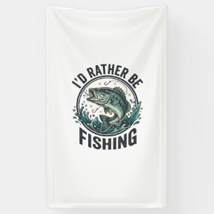 Ik ging liever vissen Vintage Bass Visser T-Shirt Spandoek