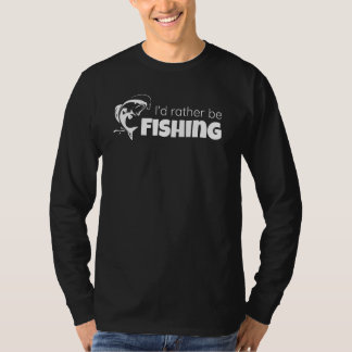 Ik ging liever vissen Visser Hengelaar hengel en h T-shirt