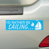 Ik ging liever ZEILEN... Bumpersticker (Op auto)