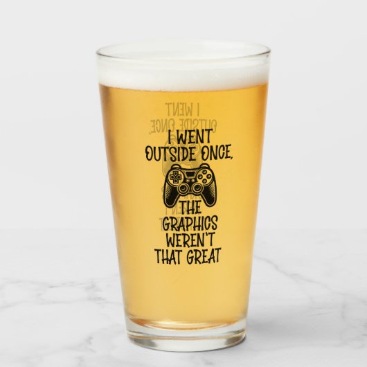 Ik ging naar buiten - Grappige Gamer Glas (Voorkant gevuld)