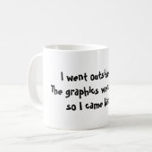 Ik ging naar buiten toen de beelden verschrikkelij koffiemok (Voorkant links)