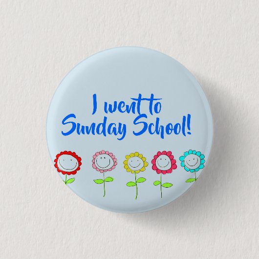 Ik ging naar de zondagsschool ronde button 3,2 cm (Voorkant)