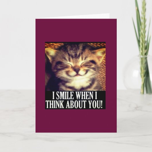 Ik glimlach als ik aan je denk kaart (Voorkant)