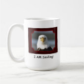 "Ik glimlach!" Bald Eagle Koffiemok (Links)