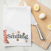 Ik glimlach bannerhanddoek theedoek (Quarter Fold)