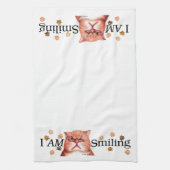 Ik glimlach bannerhanddoek theedoek (Verticaal)