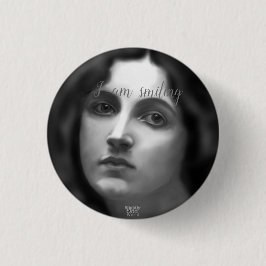 'Ik glimlach' bittere ruziende kant/Gothic/autisme Ronde Button 3,2 Cm