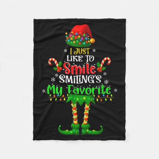 Ik glimlach graag Smilings mijn favoriete kerstelf Fleece Deken (Voorkant)