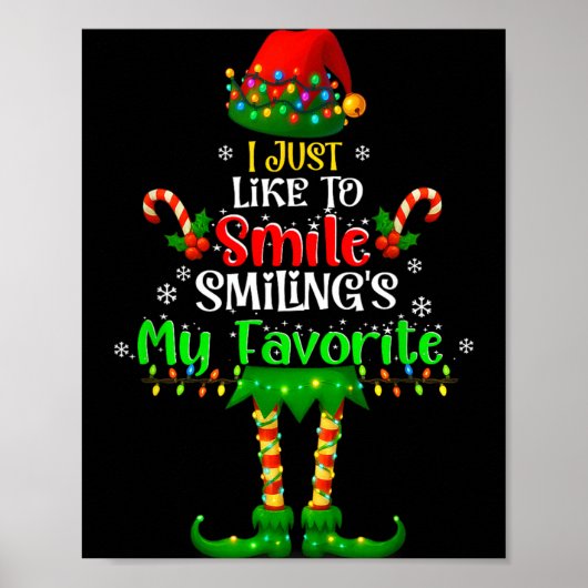 Ik glimlach graag Smilings mijn favoriete kerstelf Poster (Voorkant)