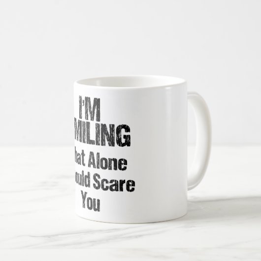 Ik glimlach - grappig koffiemok (Voorkant rechts)