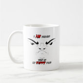 Ik glimlach. koffiemok (Links)