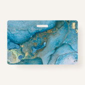 Ik glimlach naar je achter dit Masker. Aqua & Gold Badge (Achterkant)