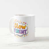Ik gloei anders fel Affirmatie mok (Voorkant links)
