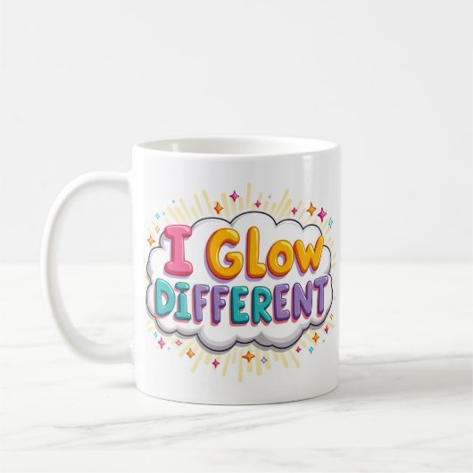 Ik gloei anders fel Affirmatie mok (Links)