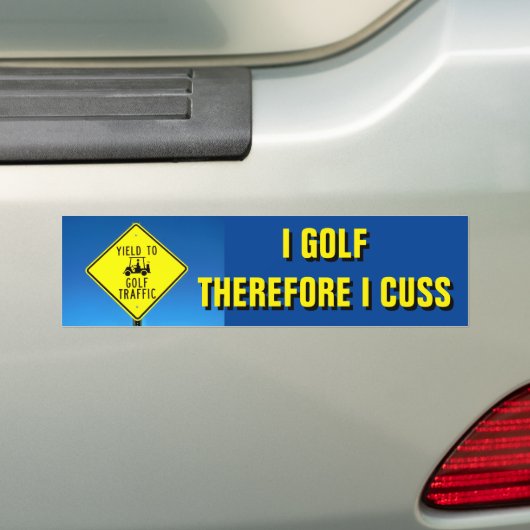 Ik Golf dus Cuss-Golf Cart Bumpersticker (Op auto)