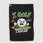 Ik golf, dus ik zweer. golfhanddoek (Voorkant)