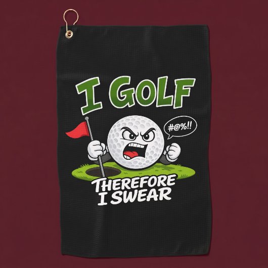Ik golf, dus ik zweer. golfhanddoek