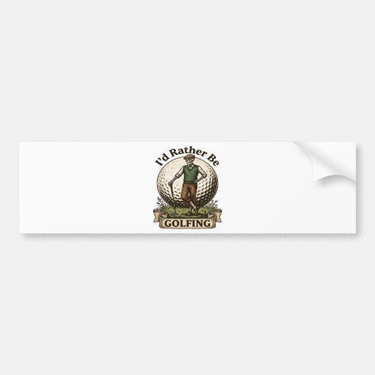 Ik golf liever bumpersticker (Voorkant)