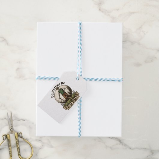 Ik golf liever cadeaulabel (Met Touw)