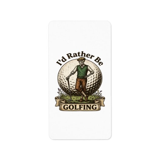 Ik golf liever etiket (Voorkant)