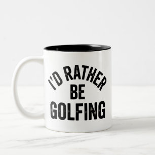 Ik golf liever Grappig Cadeau voor Golfer Tweekleurige Koffiemok