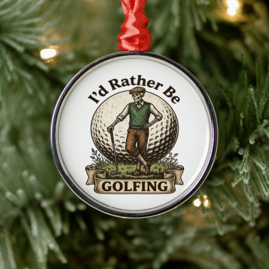 Ik golf liever metalen ornament (Boom)