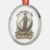 Ik golf liever metalen ornament (Links)