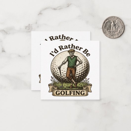 Ik golf liever notitiekaartje (Voorkant / Achterkant in situ)