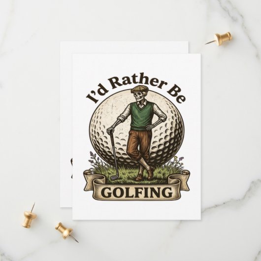 Ik golf liever save the date (Voorkant / Achterkant in situ)