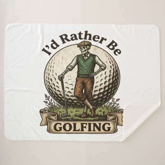 Ik golf liever sherpa deken (Voorkant (horizontaal))